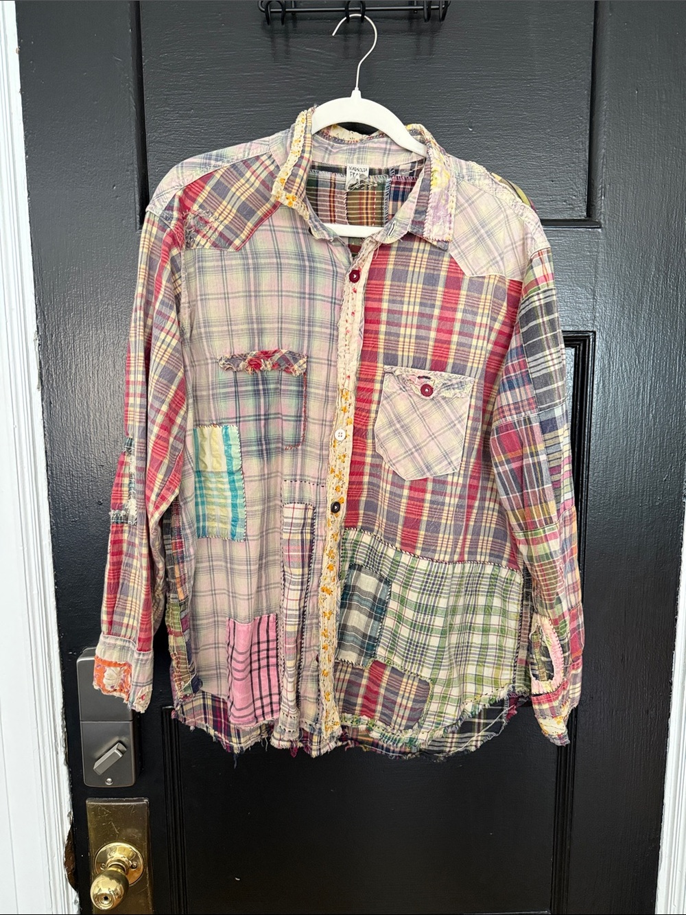 Magnolia Pearl Multicolor Plaid Patchwork Shirt
